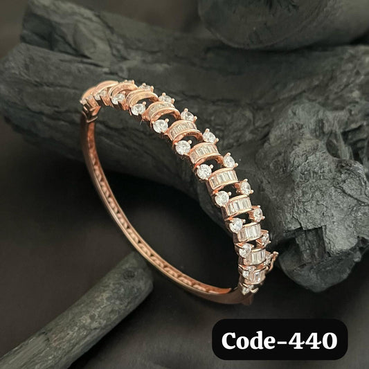 925 Hallmark Silver, Rose Gold Finish Bracelet