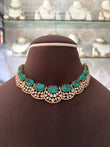 CH(950) Mishka emerald coloured stone necklace