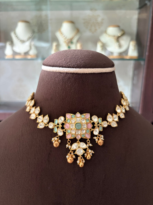 ND(907)Ruhani peeli Polki choker