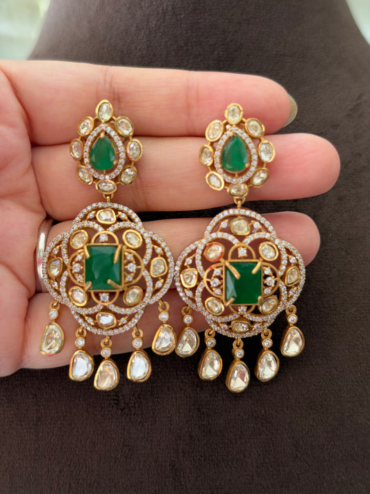 RP(2100)Sharvani peeli polki necklace set