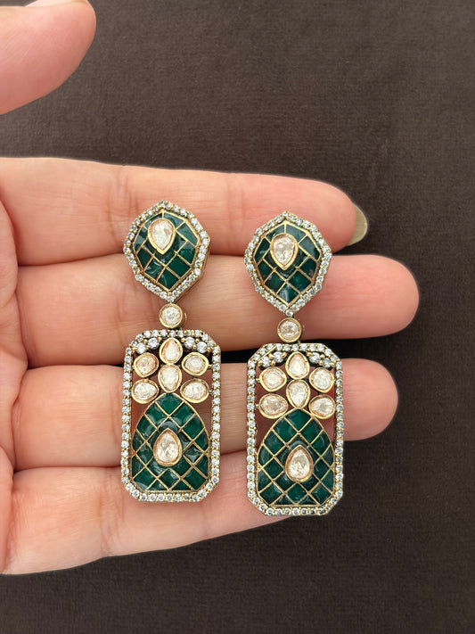 CD(507)Alisha moissanite antique earrings