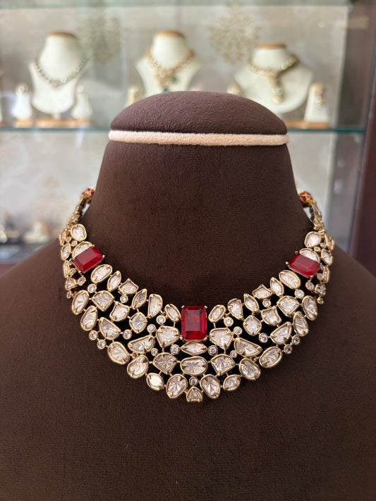 AV(855)Trisha antique Polki necklace set