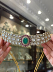 Antique finish moissanite choker