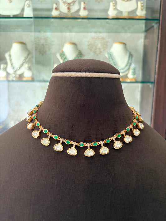 MF(573)Gold plated moissanite necklace