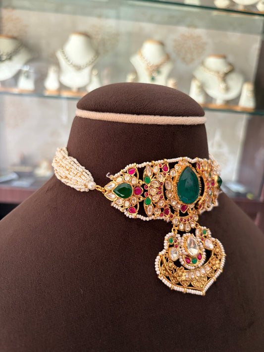 MF(1187)Kaikeyi gold plated moissanite choker