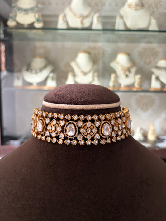 RD(1094)Zahra flexible Polki choker