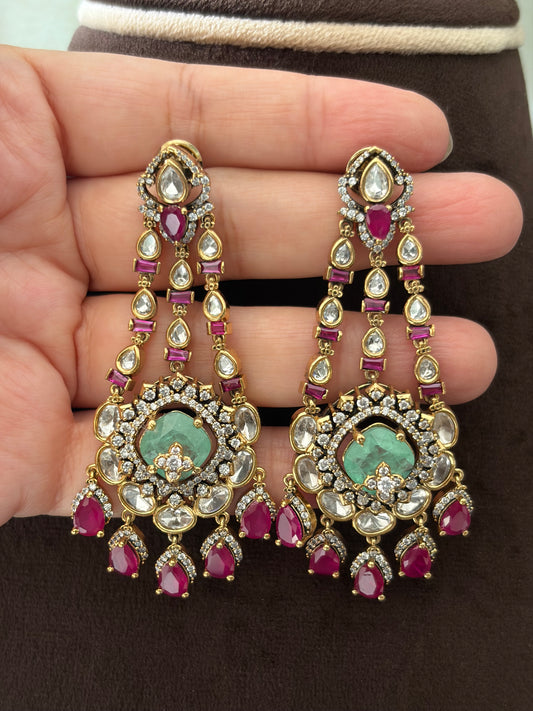 SL(4050)Chandrika triple layer Polki bridal set