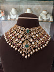NP(4957)Bhavika faceted moissanite bridal set