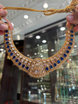 Moissanite necklace set with Sapphire coloured stones