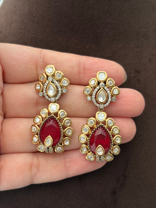 SL(910)Dhanvi double layer Polki necklace set