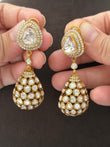 Padmavati silver foiled moissanite earrings