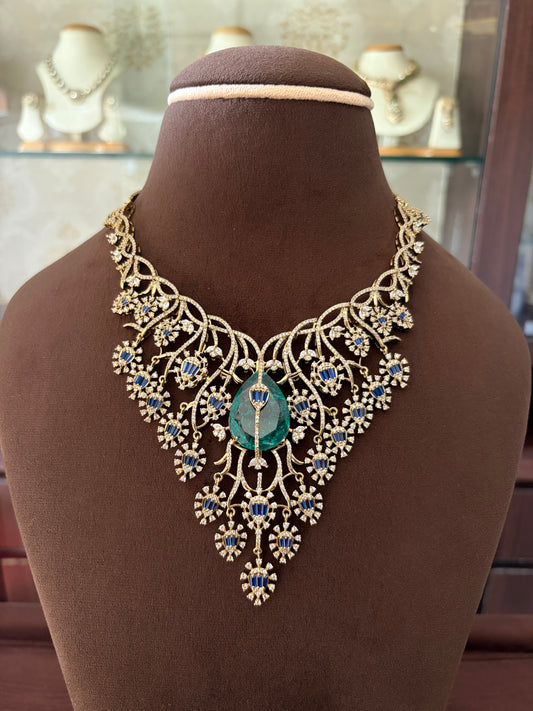 CH(1292)Maria antique baget setting necklace