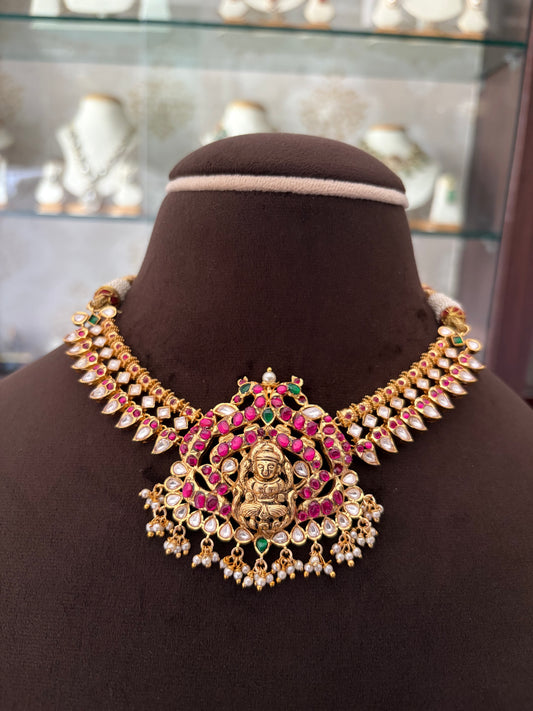 MF(783))Mrinalini gold plated temple necklace