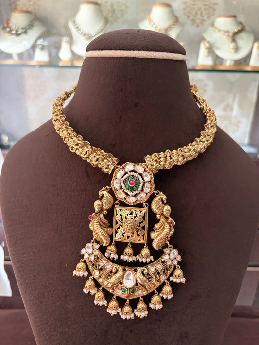 MF(964)Avni gold plated moissanite necklace