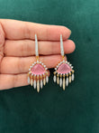 Pink stone earrings