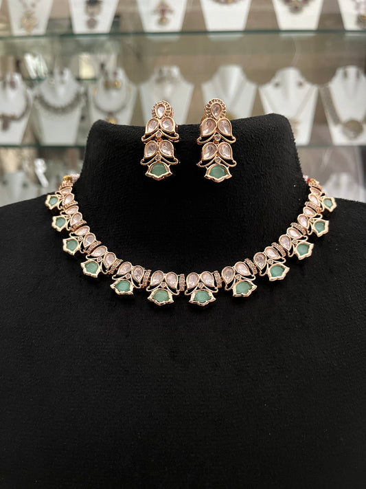 Polki necklace with earrings