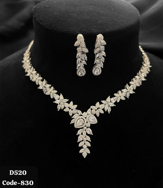 925 Hallmark Silver CZ Necklace Set