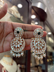 Open Polki Earrings green