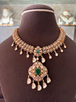 RP(2100)Sharvani peeli polki necklace set