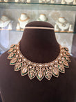 Polki necklace with green Meenakari