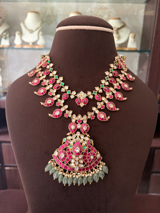 GT(2950)Lakshmi double layer takker necklace set
