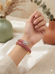 Ruby colour stone bracelet