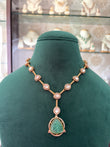 Single line mint coloured necklace set