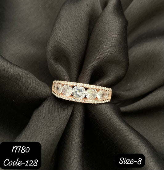 925 Silver, Plating Rose Gold, Solitaire Ring