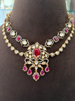 Mary double layer ruby coloured necklace