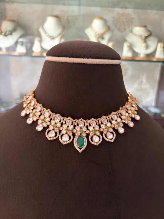 MF(1634)Nysa gold plated moissanite choker