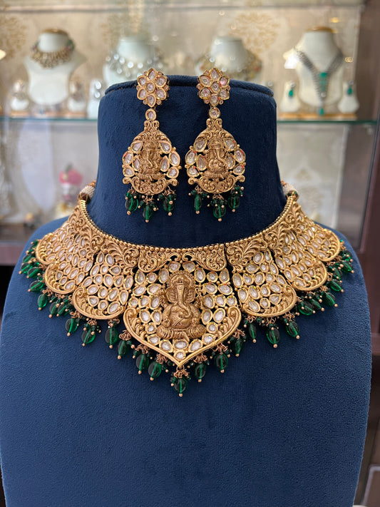 Polki Temple Choker Necklace