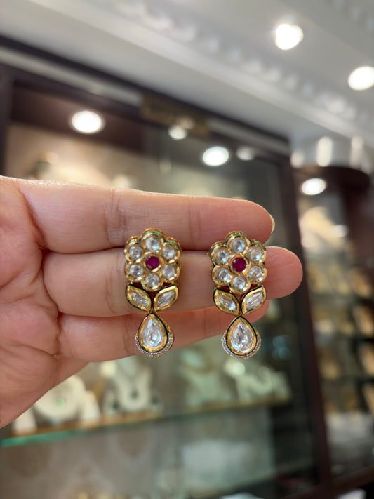 AR(715)Kundan Choker with ruby coloured stone
