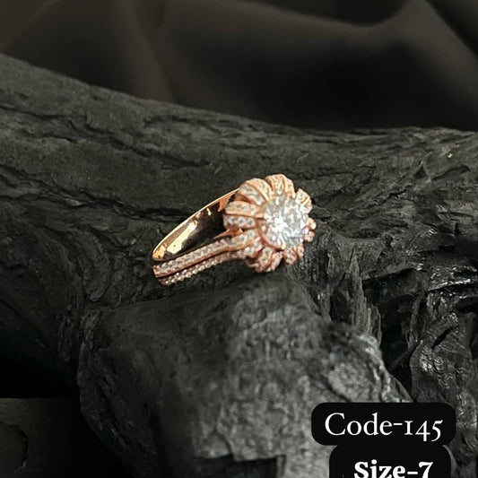 925 Silver, Plating Rose Gold, CZ Ring