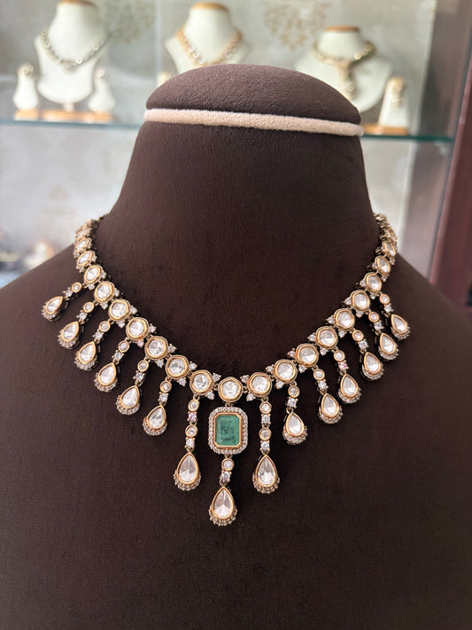 SG(779)Jayasri antique mint drop necklace