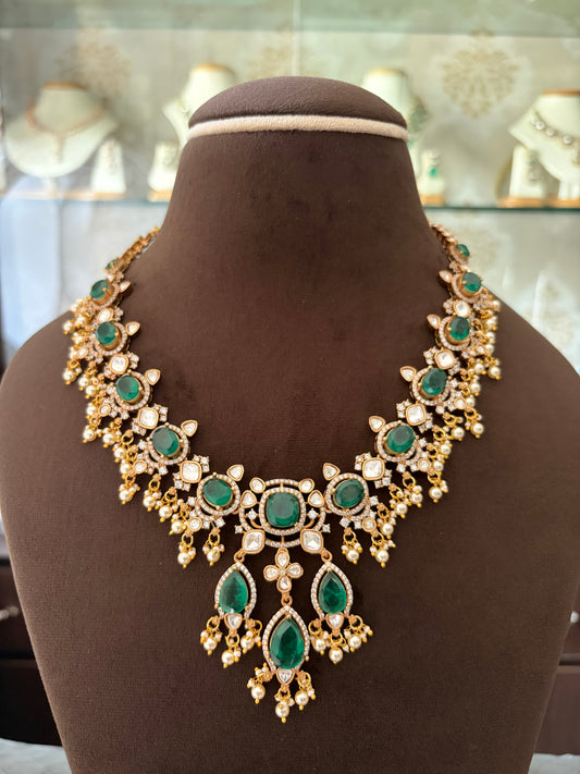 Ms(1170)Alina Polki necklace set