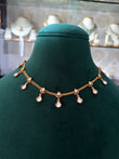 Single line gold look Polki necklace
