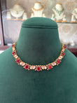 Antique finish ruby coloured necklace