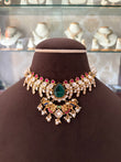 MF(1336)Yashomati gold plated moissanite choker