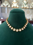 Single line Kundan necklace green meena