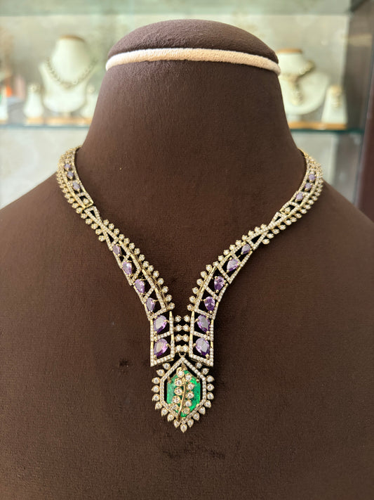 CH(712)Alisha antique designer necklace set
