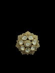 Antique finish adjustable Polki ring