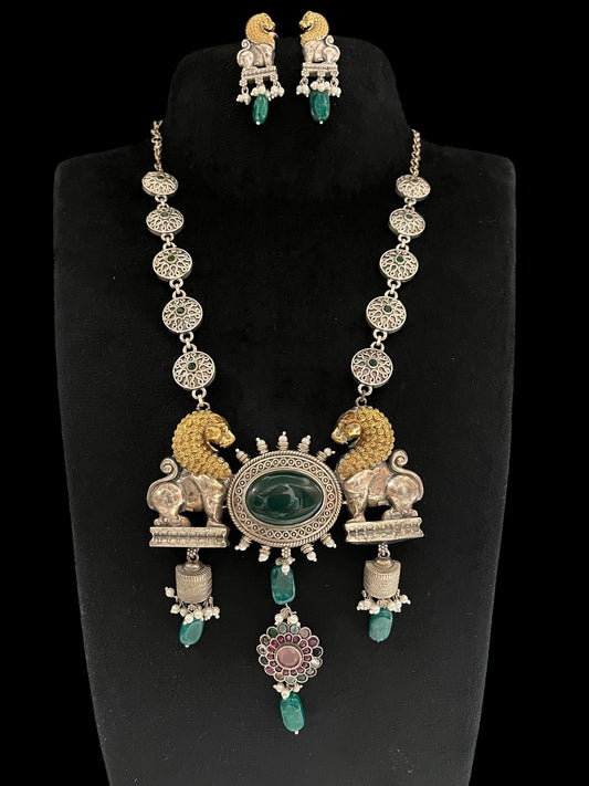 Oxidised long Necklace set