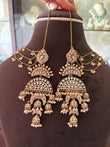 Mathilde statement earrings with ear chain