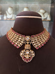 NP(3741)Akshara Polki designer necklace set