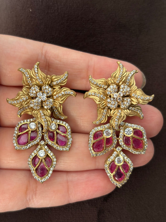 CH(950)Ragini antique gold designer necklace set