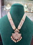 Polki necklace with pearl bandhai