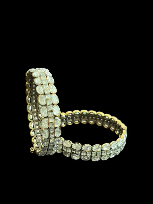 MF(1123)Openable Antique finish moissanite bangle