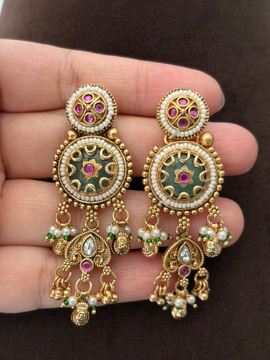 SL(410)Veda heritage gold look necklace set