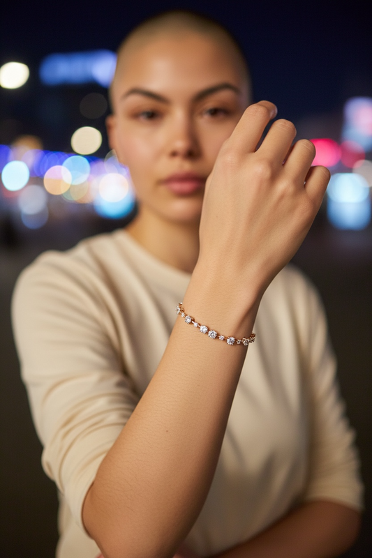 92.5 silver bracelet in rose gold polish