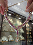 Antique finish V Polki necklace